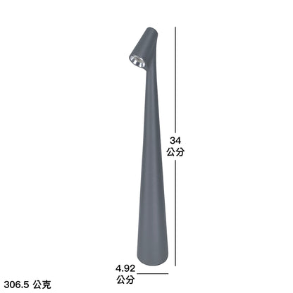 簡約小夜燈尺寸圖，包含寬、高與重量等規格資訊。